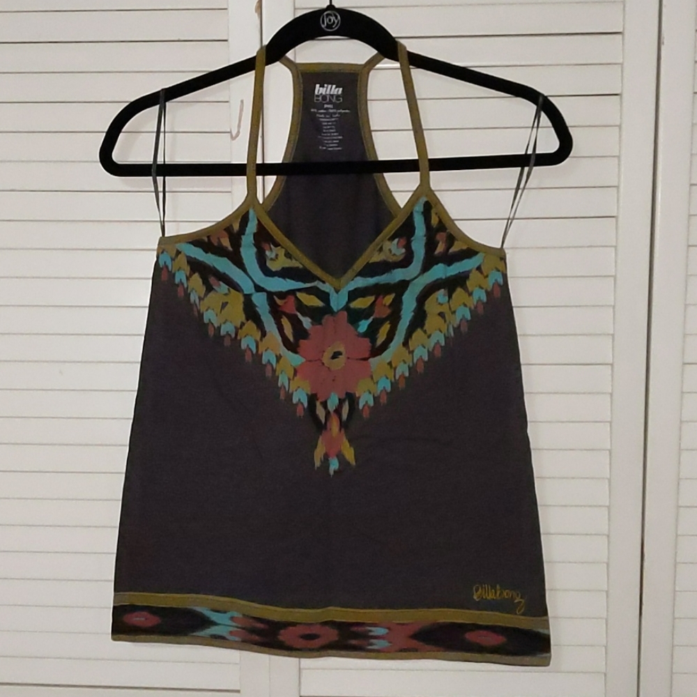 Gray v neck tank